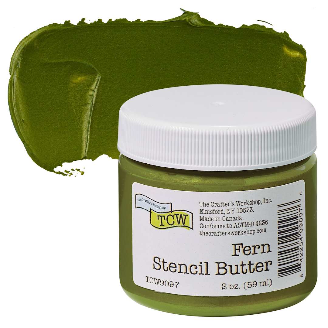 Open in modal - Stencil Butter Acrylic Paint - Fern, 2 oz, Jar and swatch