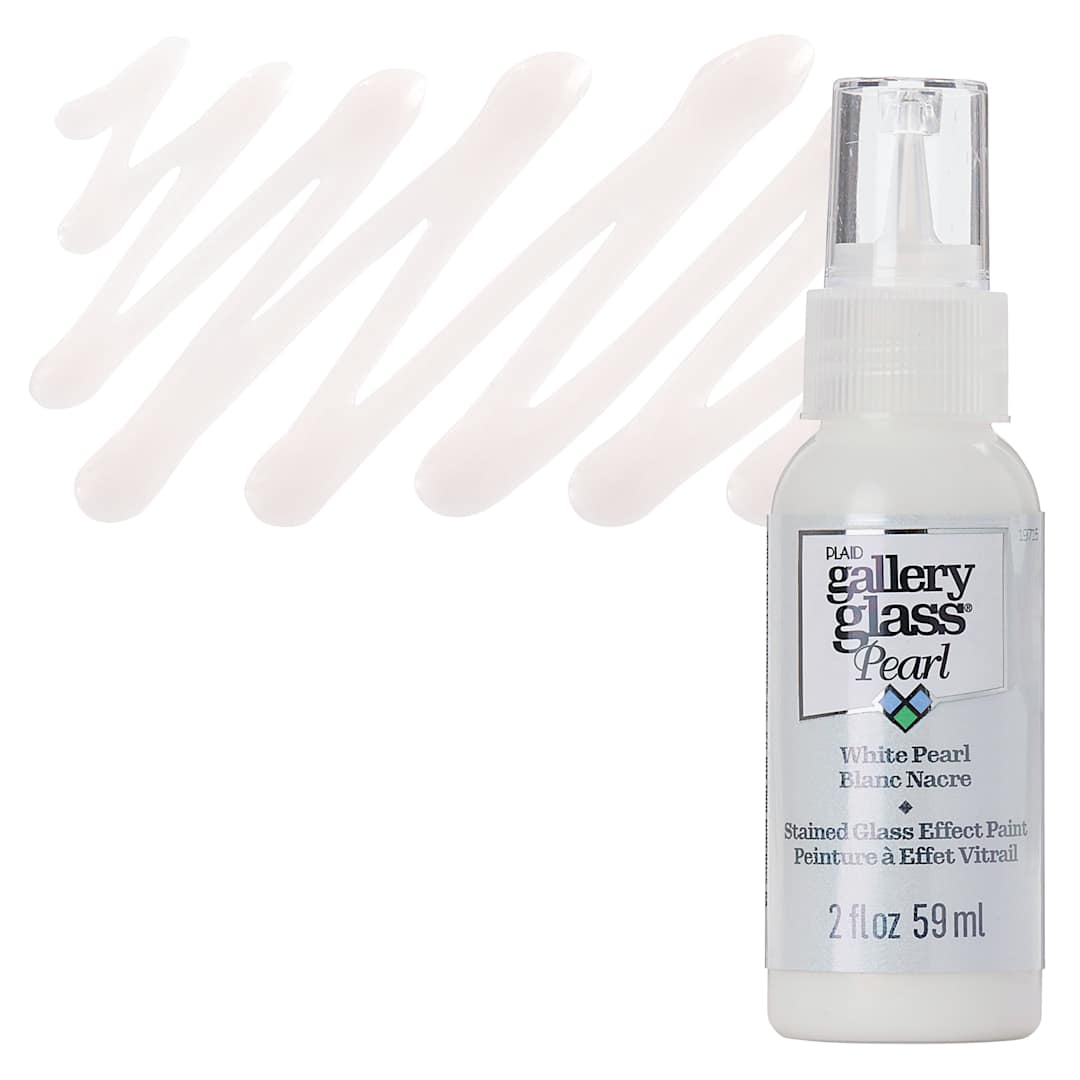 Open in modal - Gallery Glass Paint - White Pearl, 2 oz bottle and swatch