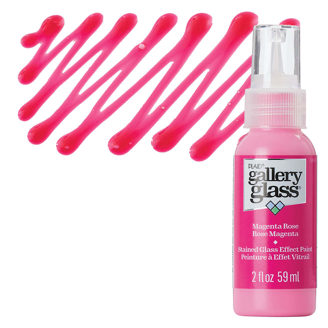 Open in modal - Gallery Glass Paint - Magenta Rose, 2 oz bottle and swatch