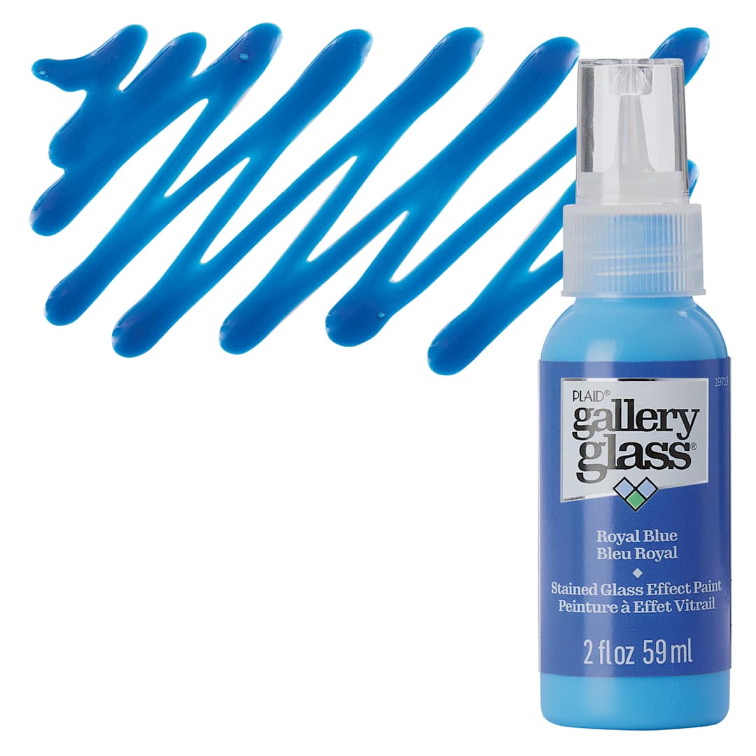 Open in modal - Gallery Glass Paint - Royal Blue, 2 oz bottle and swatch
