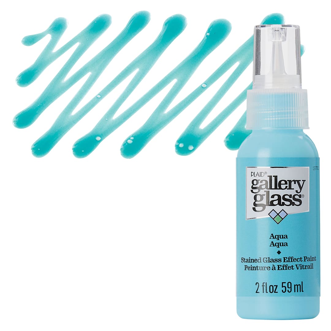Open in modal - Gallery Glass Paint - Aqua, 2 oz bottle and swatch