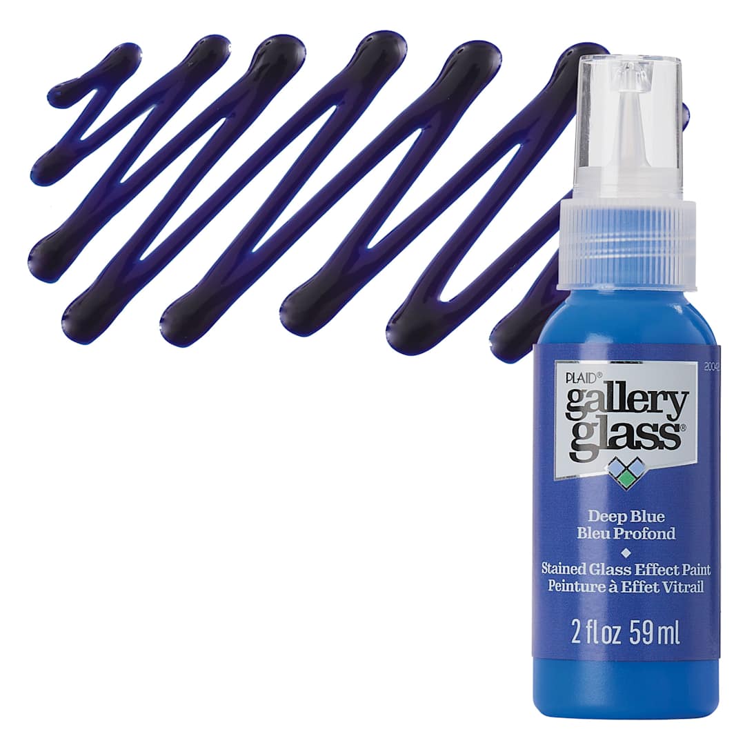 Open in modal - Gallery Glass Paint - Deep Blue, 2 oz bottle and swatch