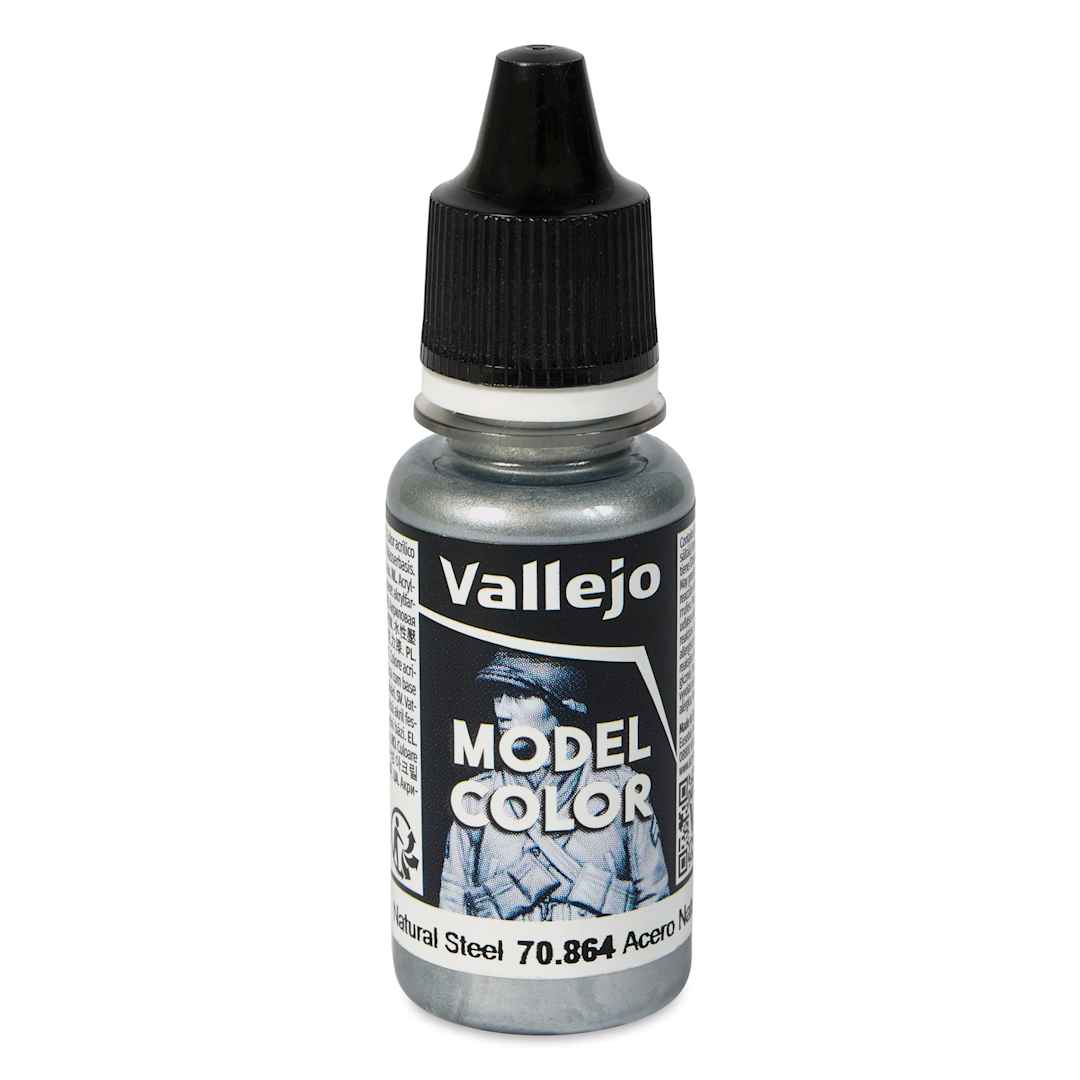 Open in modal - Vallejo Acrylic Model Color Paint - Natural Steel, 18 ml