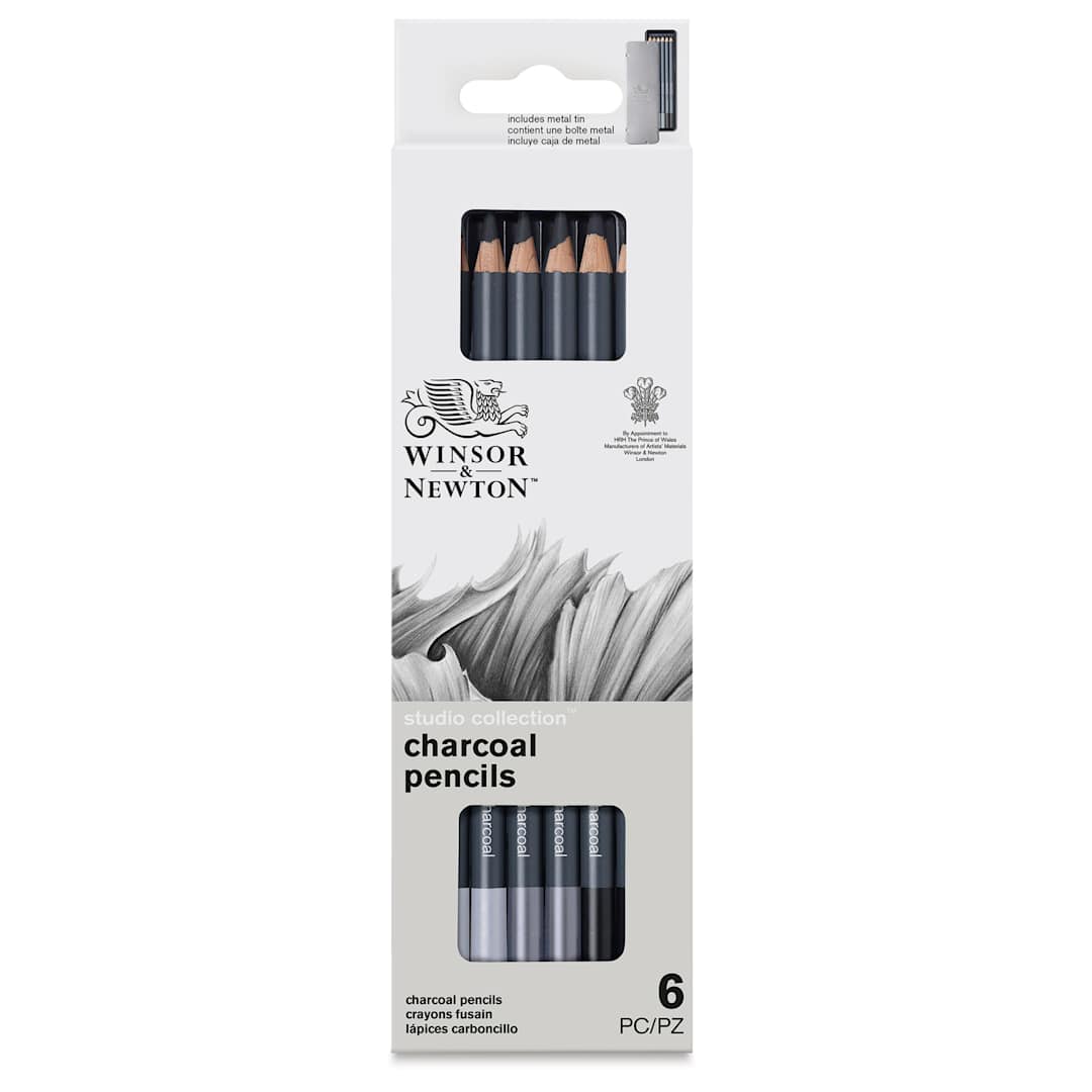 Open in modal - Winsor & Newton Studio Collection Charcoal Pencil Set, front of the packaging