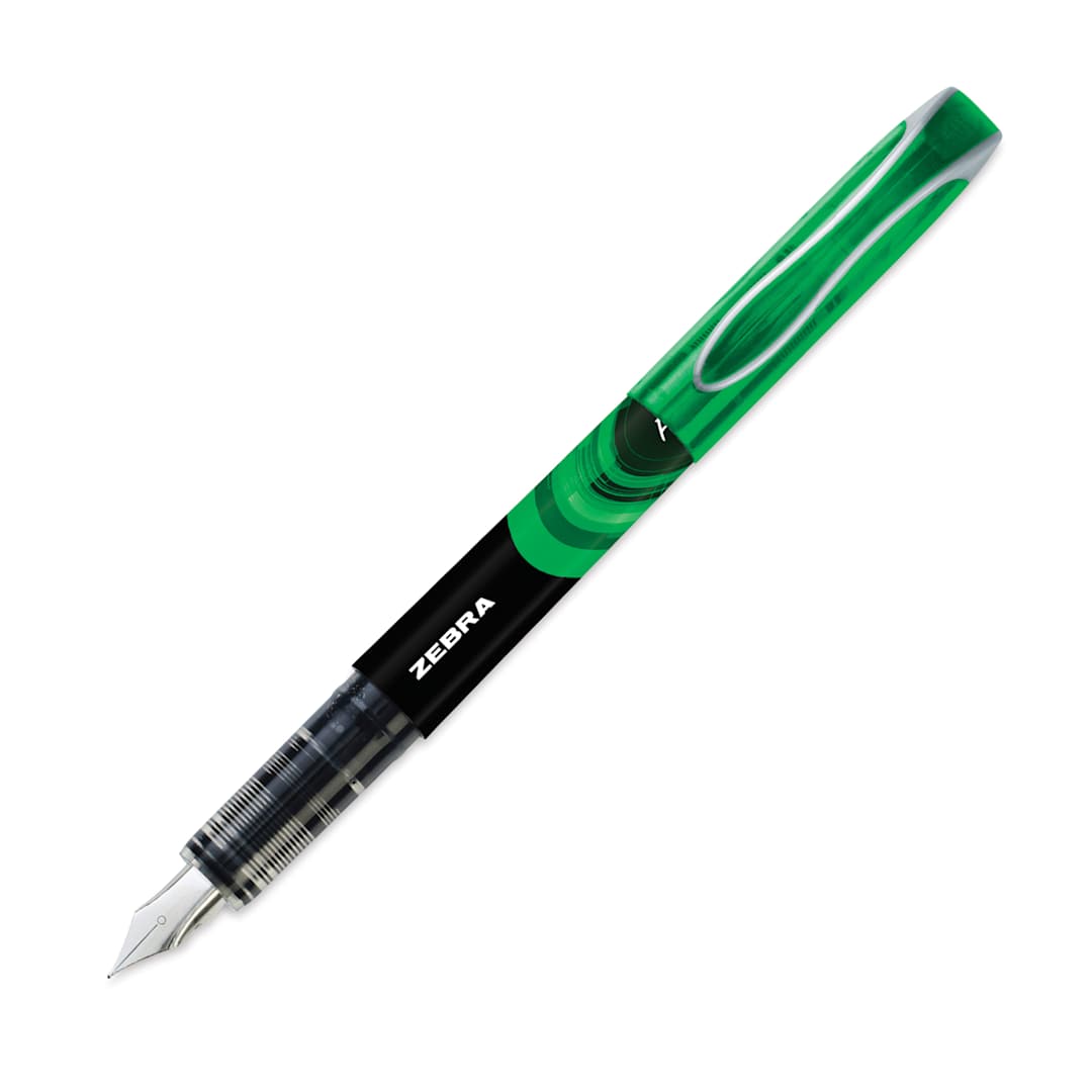 Open in modal - Zebra Fountain Pen - Green, cap off