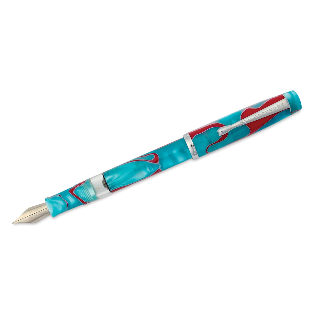 Open in modal - Noodler's Ink Konrad Acrylic Flex Fountain Pen - Coral Sea, cap off