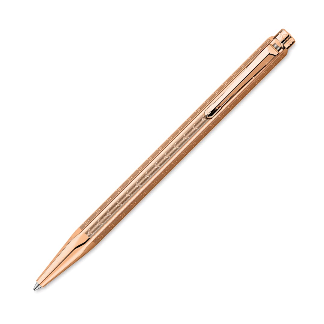 Open in modal - Caran d'Ache Ecridor Chevron Ballpoint Pen - Rose Gold