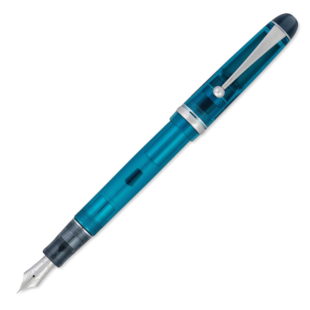Open in modal - Pilot Custom 74 Fountain Pen - Teal, Fine, cap off