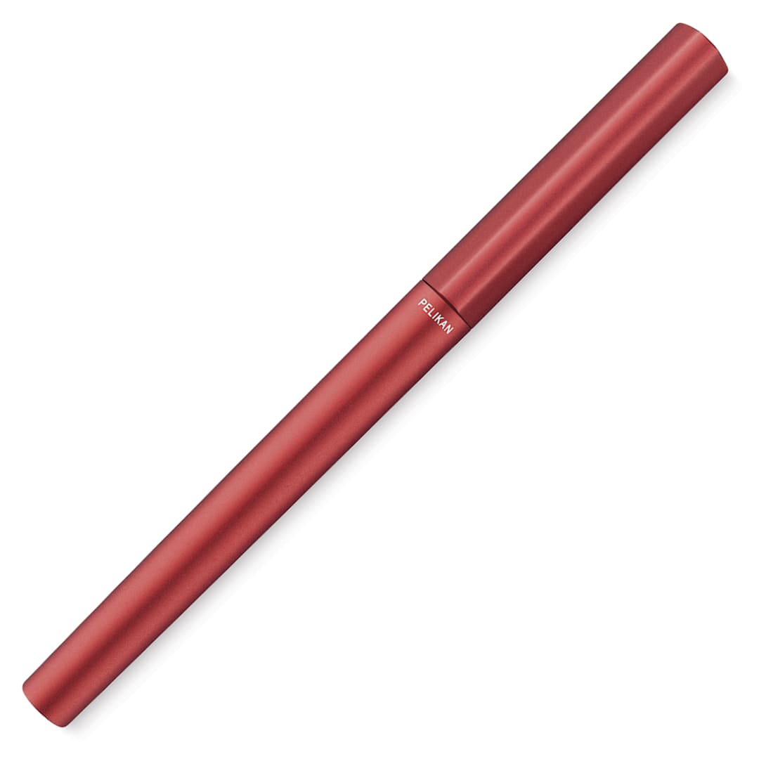 Open in modal - Pelikan Ineo Fountain Pen - Fiery Red with cap on