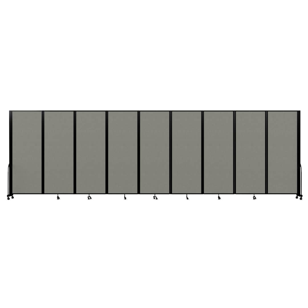 Open in modal - Screenflex Full Motion Room Divider - 7'6" x 25'1", Gray Smoke, 9 Panel