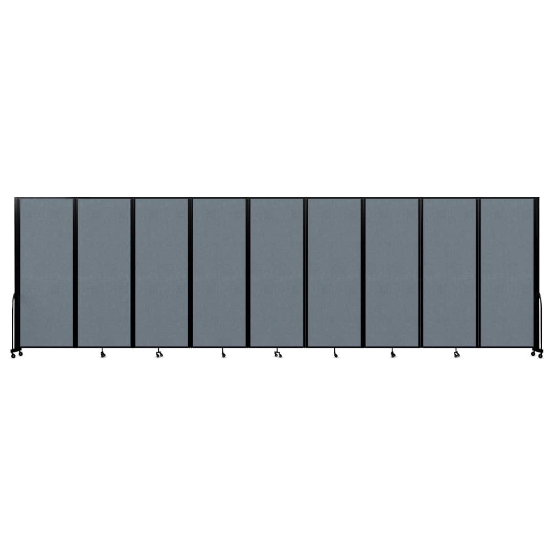 Open in modal - Screenflex Full Motion Room Divider - 7'6" x 25'1", Summer Blue, 9 Panel