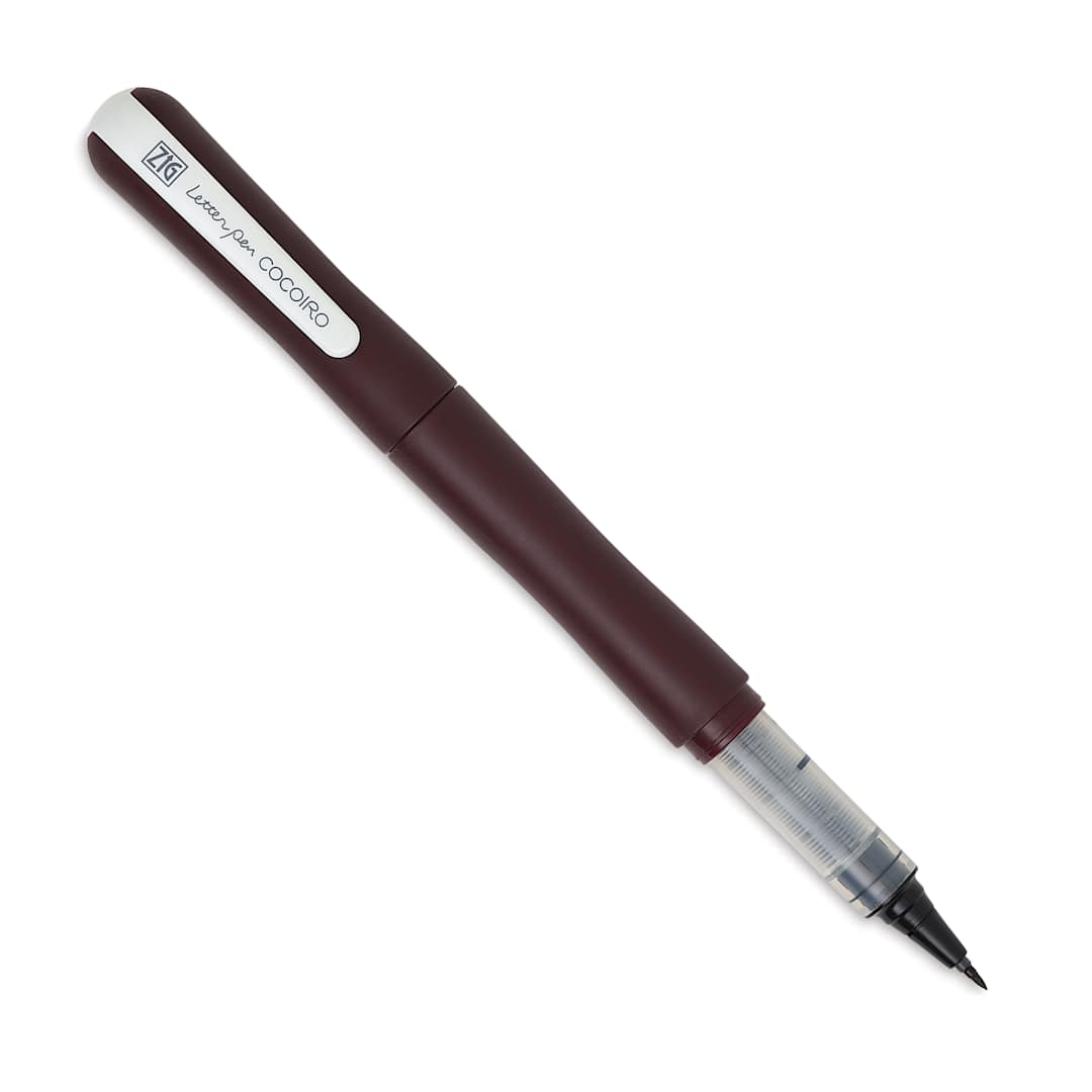 Open in modal - Kuretake Zig Cocoiro Letter Pen - Bordeaux Red, Extra Fine Brush Nib