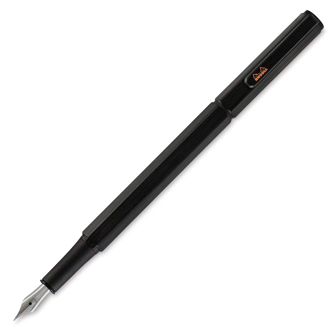 Open in modal - Rhodia Script Fountain Pen - Black, Fine Nib, posted