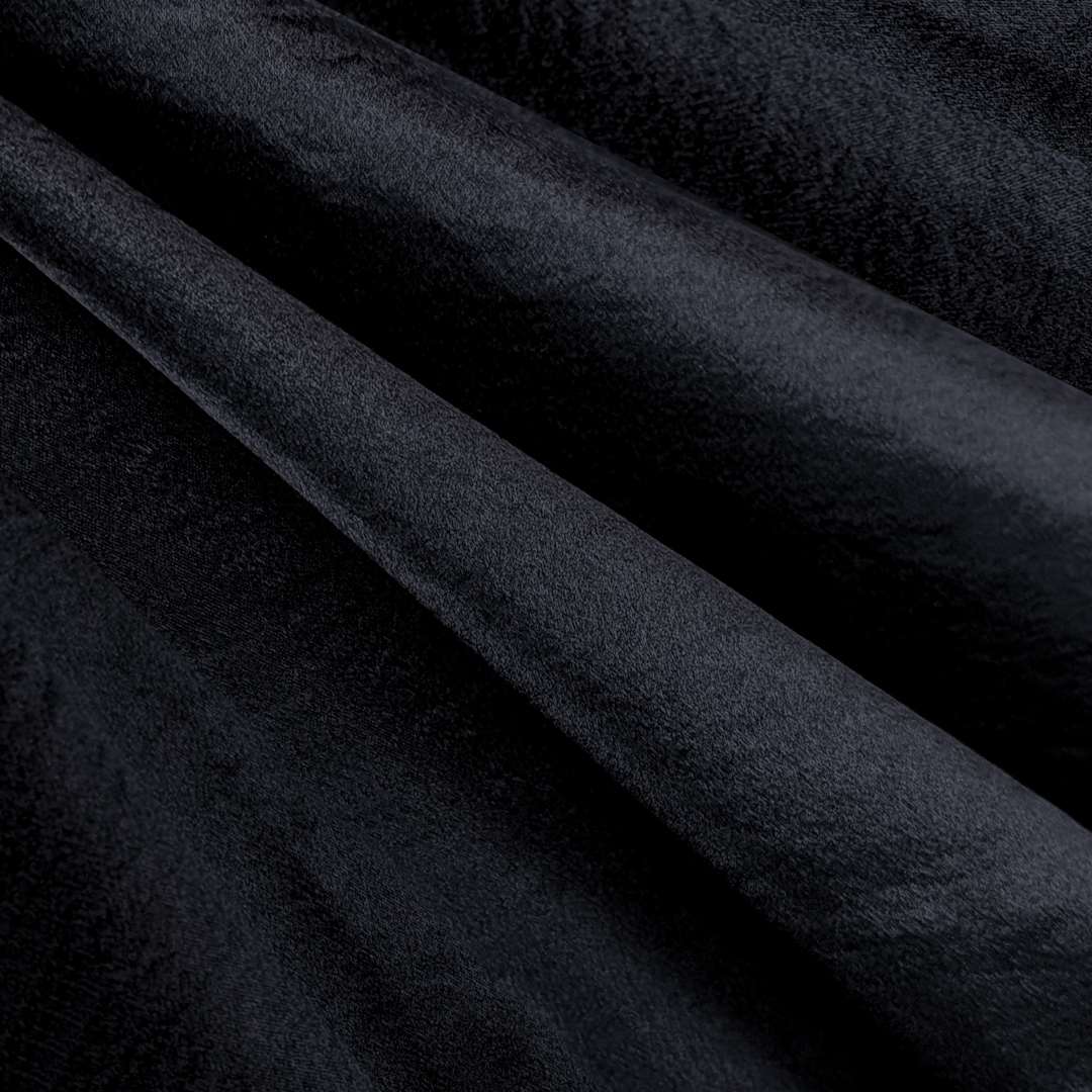 Open in modal - Camelot Solid Hammered Satin - Black, 57" x 15 yds, close-up