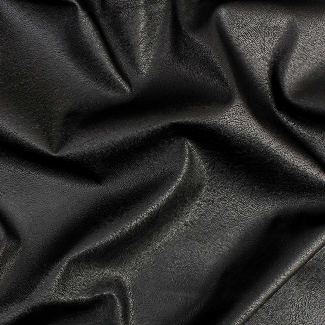 Open in modal - Camelot Solid Faux Leather - Black, 55" x 15 yds, wrinkled