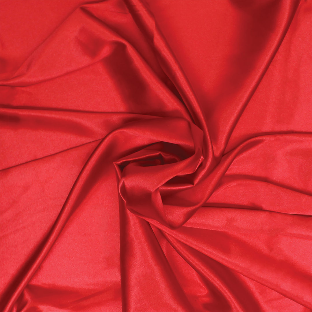 Open in modal - Camelot Stretch Charmeuse - Red, 59" x 15 yds, rolled up