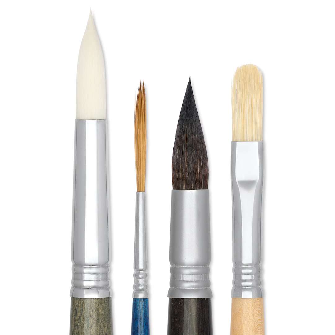 Open in modal - Escoda Natural Landscape Watercolor Brushes - Set of 4, close up
