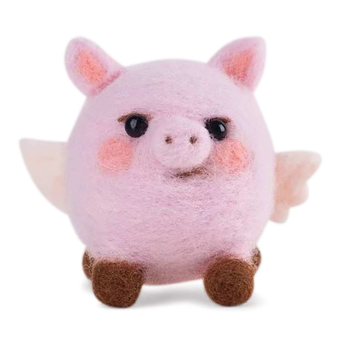 Open in modal - Pokeya Needle Felting Kit - Grumbleton The Pigasus, front of finished kit