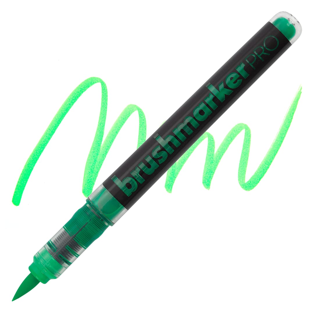 Open in modal - Karin Brushmarkers Pro Marker - Neon Light Green, swatch and marker