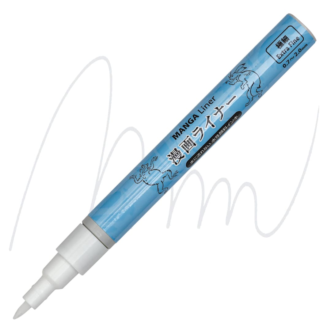 Open in modal - Aitoh Manga Liner Pen - White pen and swatch