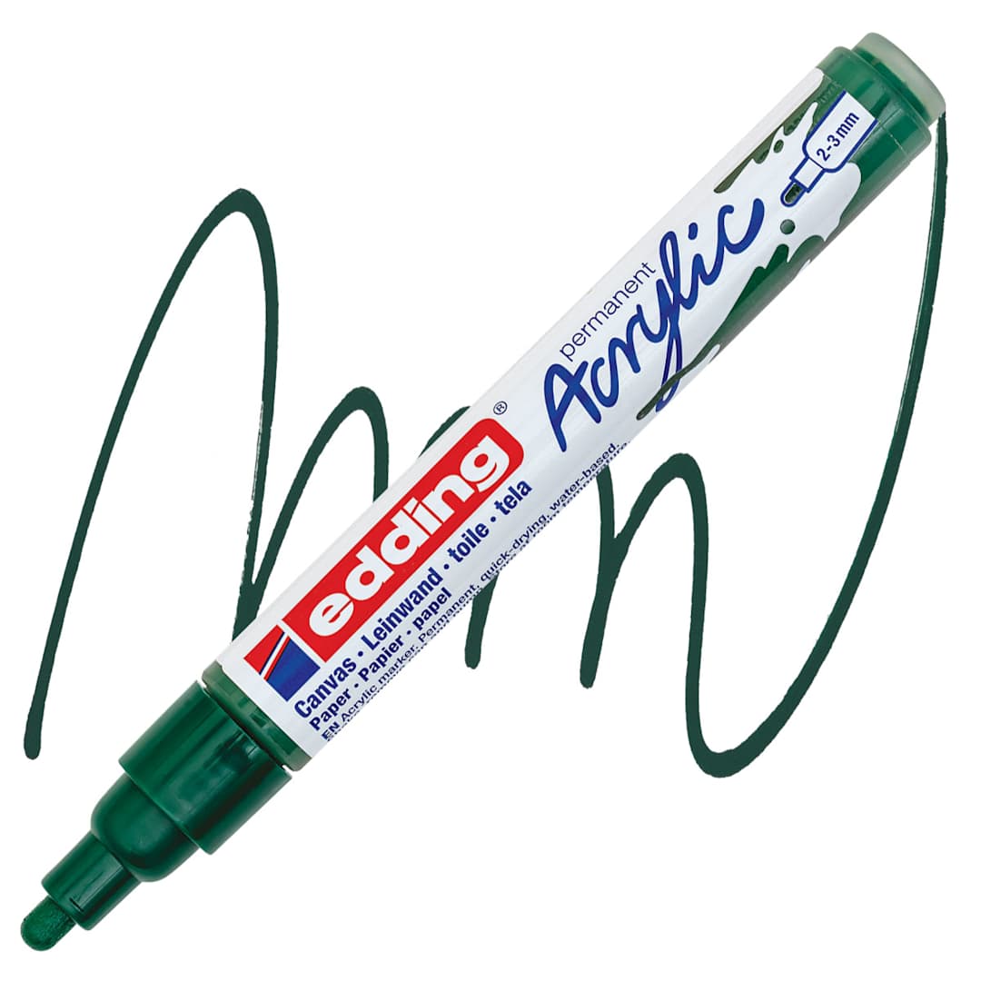 Open in modal - Edding Acrylic Paint Marker - Moss Green 904, Medium marker and swatch