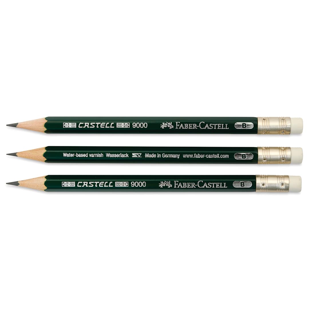 Open in modal - Faber-Castell 9000 Perfect Pencil - Pkg of 3, pencil Refills out of pack