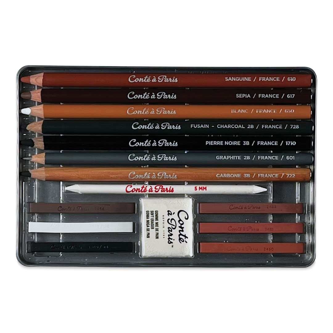 Open in modal - Conté à Paris Sketching Set - Set of 15, contents