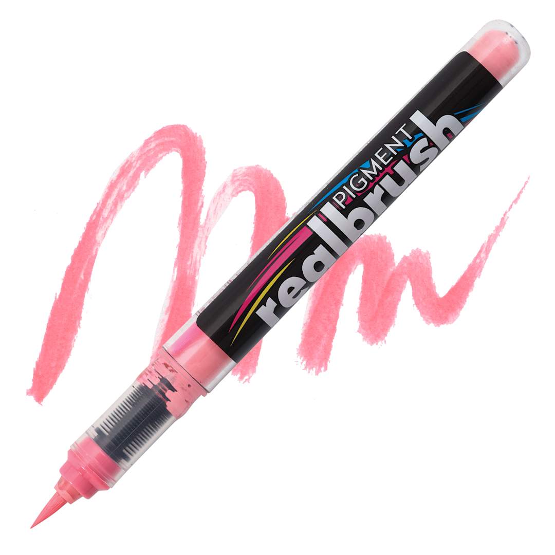 Open in modal - Karin Realbrush Pigment Marker - Pale Pink, swatch and marker