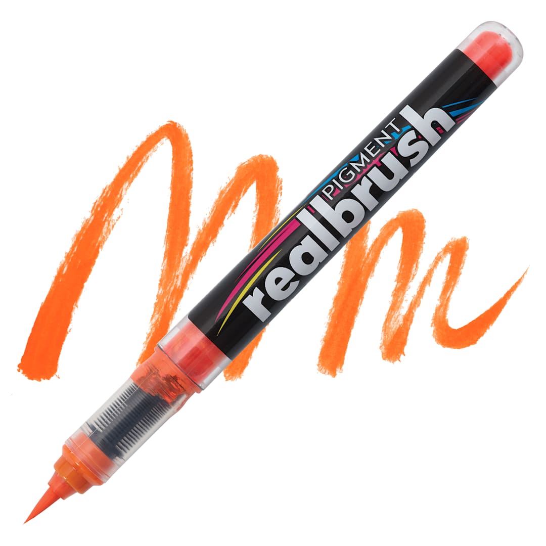 Open in modal - Karin Realbrush Pigment Marker - Mango, swatch and marker