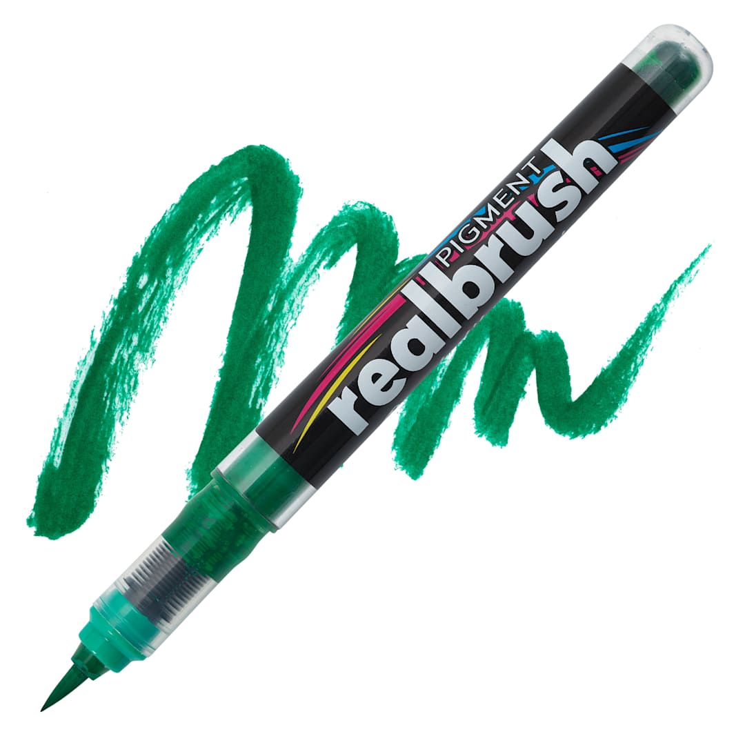 Open in modal - Karin Realbrush Pigment Marker - Ocean Teal, swatch and marker