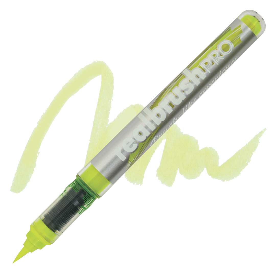 Open in modal - Karin Realbrush Pro Marker - Neon Yellow, swatch and marker