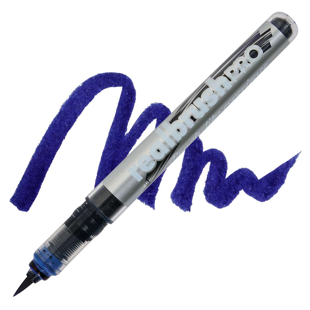Open in modal - Karin Realbrush Pro Marker - Indigo Blue, swatch and marker
