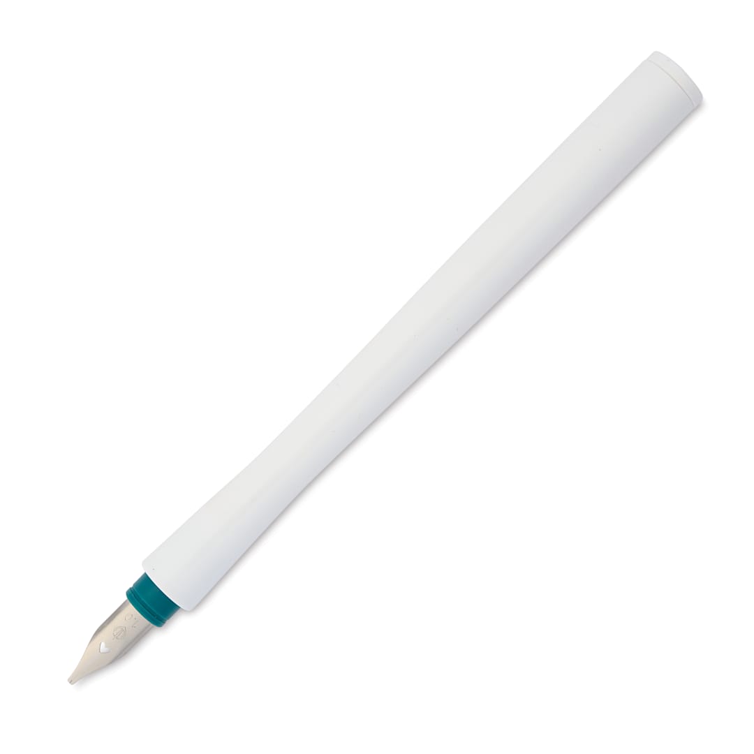 Open in modal - Sailor Hocoro Dip Pen - White, 1 mm Calligraphy Nib, cap off