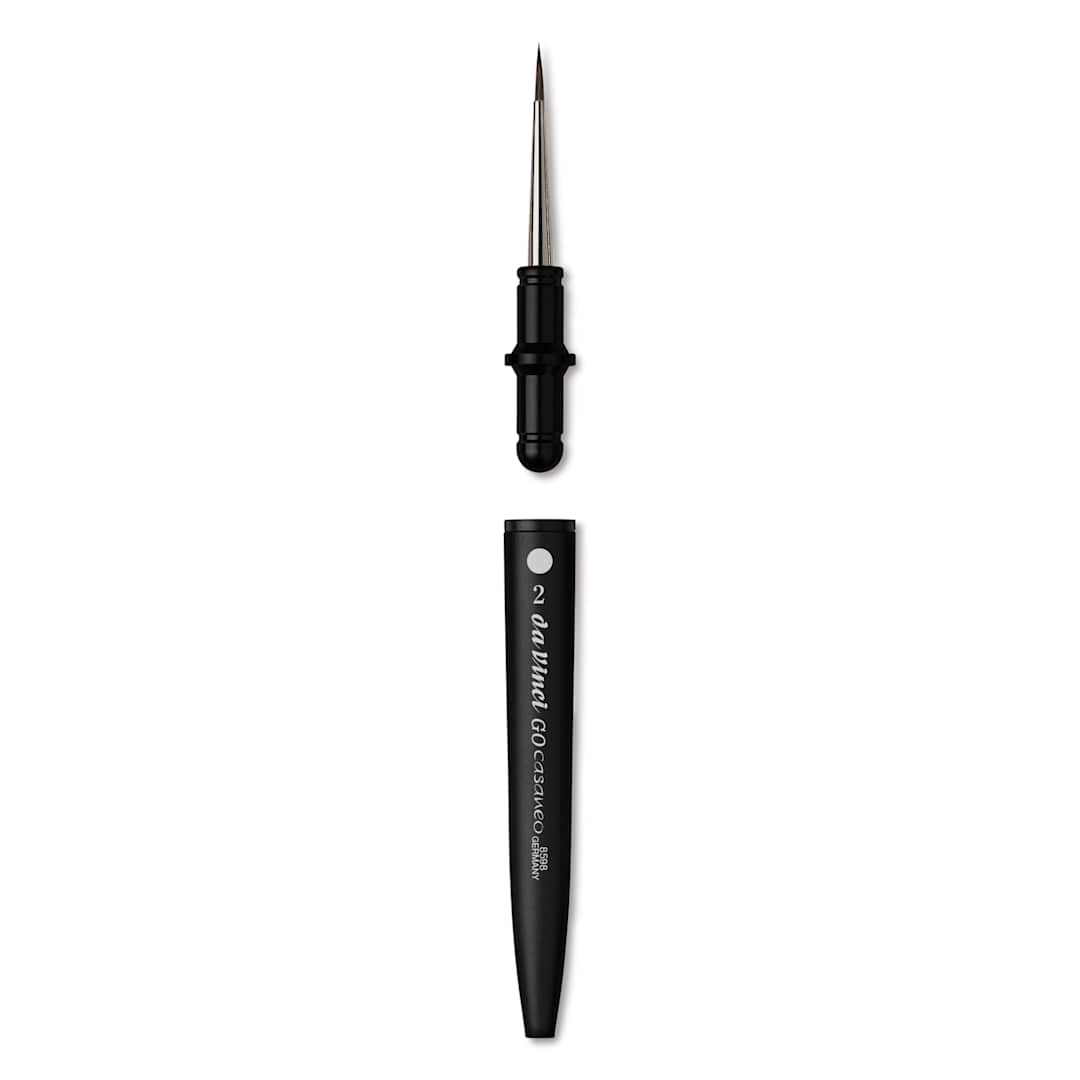 Open in modal - Da Vinci Go Casaneo Travel Brush - Round, Size 2, brush removed from handle