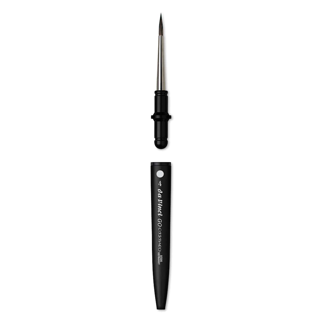 Open in modal - Da Vinci Go Casaneo Travel Brush - Round, Size 4, brush removed from handle