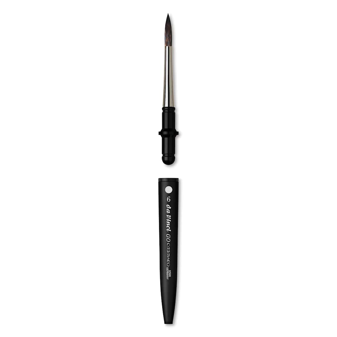 Open in modal - Da Vinci Go Casaneo Travel Brush - Round, Size 6, brush removed from handle