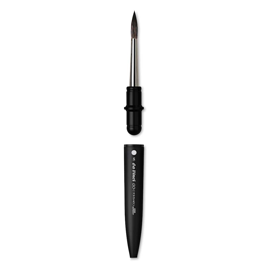 Open in modal - Da Vinci Go Casaneo Travel Brush - Round, Size 8, brush removed from handle