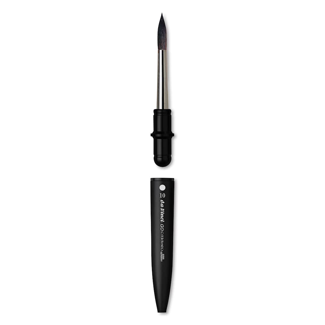 Open in modal - Da Vinci Go Casaneo Travel Brush - Round, Size 10, brush removed from handle