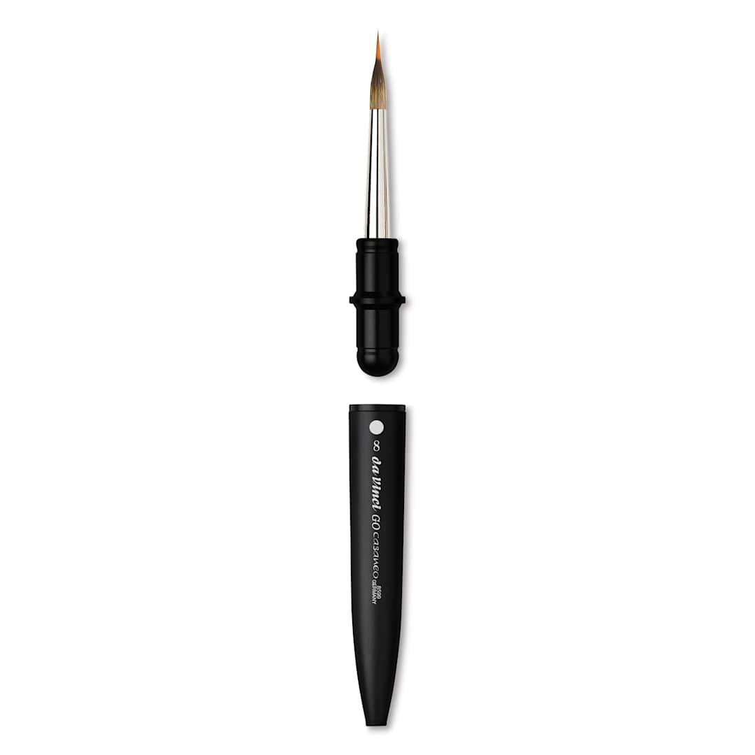 Open in modal - Da Vinci Go Casaneo Travel Brush - Inlaid Liner, Size 8, brush removed from handle