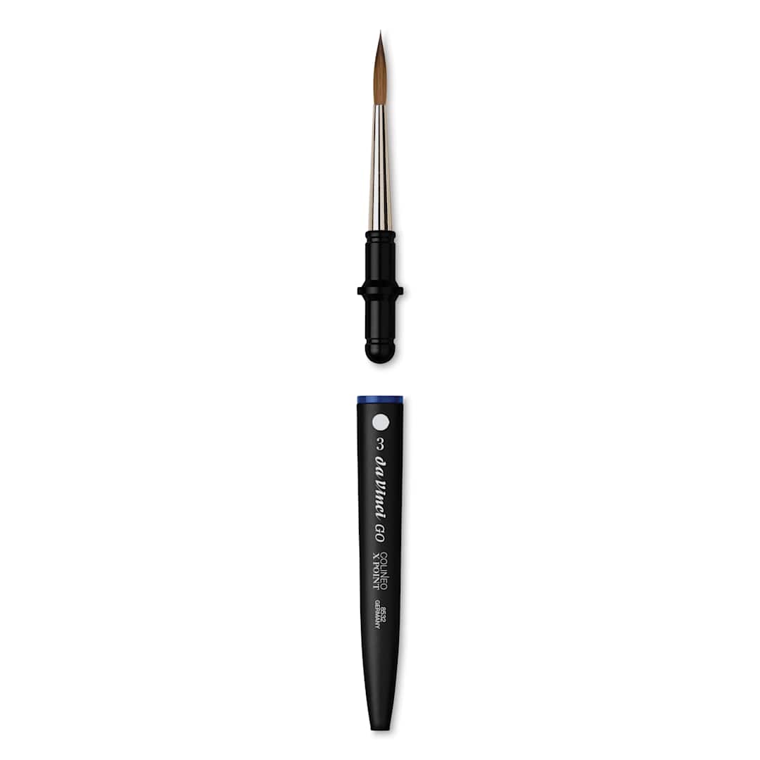 Open in modal - Da Vinci Go Colineo Travel Brush - Pointed Round, Size 3, brush removed from handle
