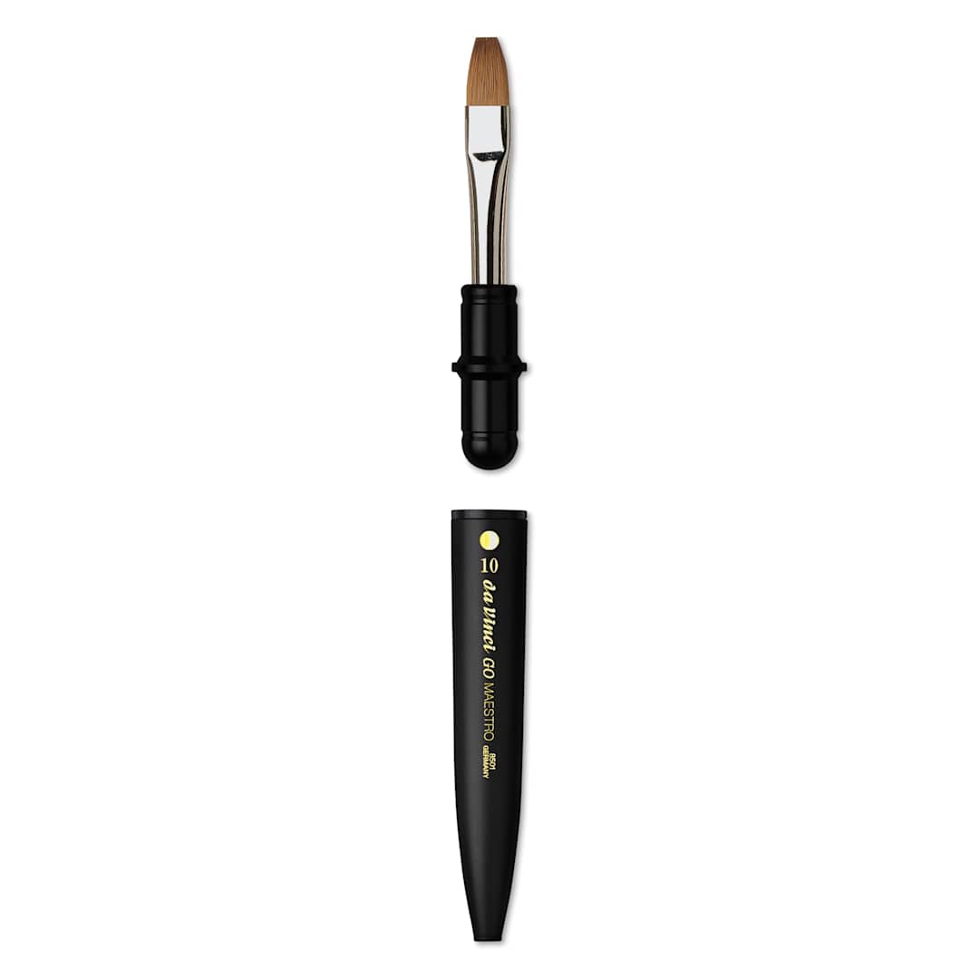 Open in modal - Da Vinci Go Maestro Travel Brush - Flat, Size 10, brush removed from handle
