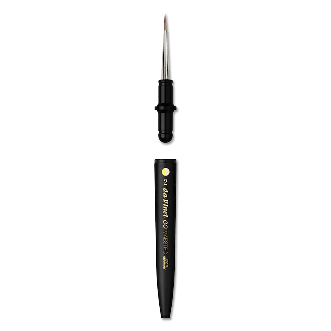 Open in modal - Da Vinci Go Maestro Travel Brush - Round, Size 2, brush removed from handle