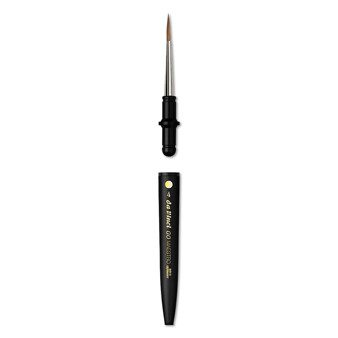 Open in modal - Da Vinci Go Maestro Travel Brush - Round, Size 4, brush removed from handle