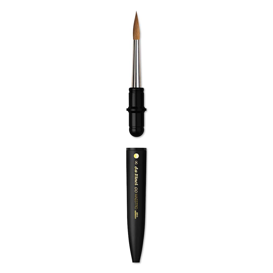 Open in modal - Da Vinci Go Maestro Travel Brush - Round, Size 8, brush removed from handle