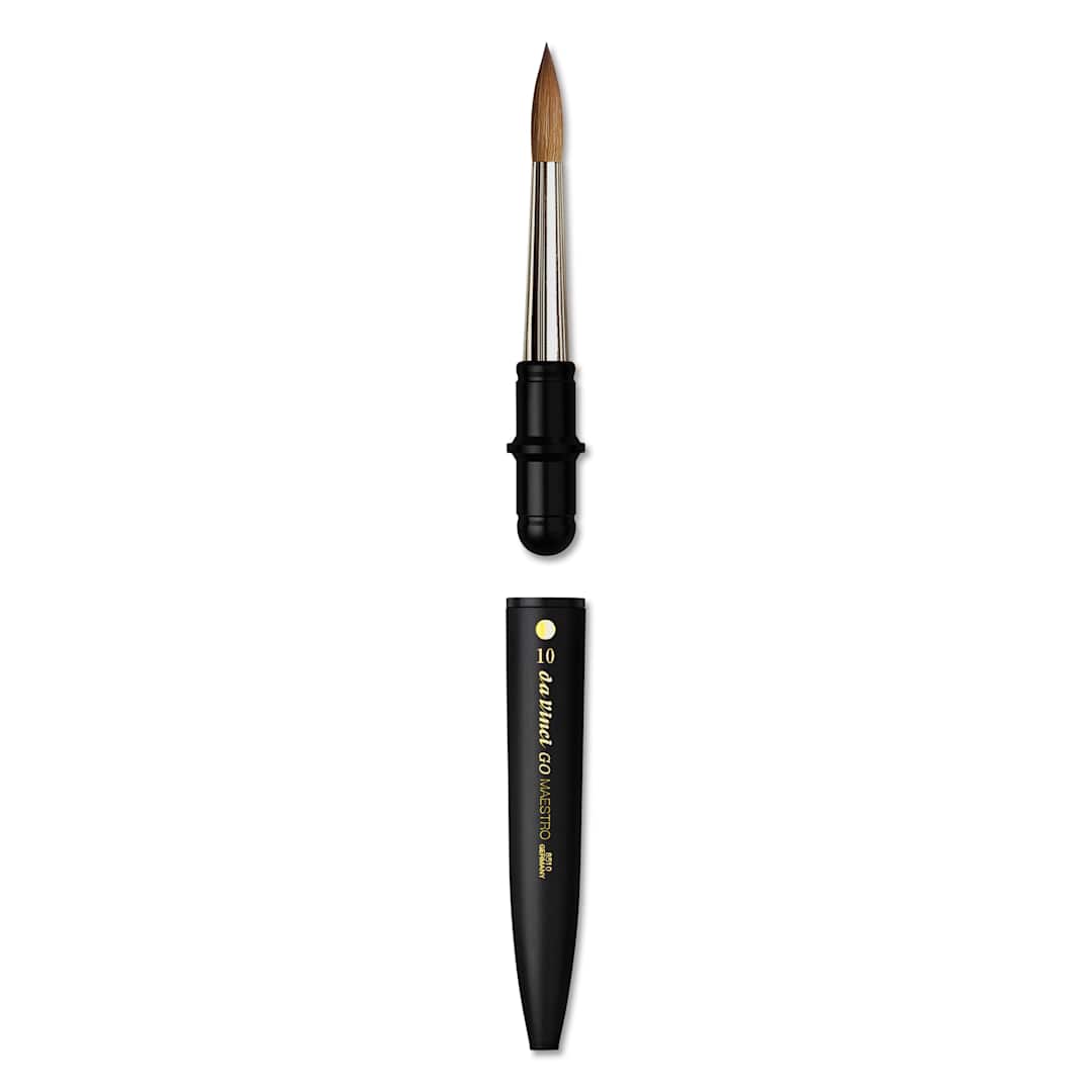 Open in modal - Da Vinci Go Maestro Travel Brush - Round, Size 10, brush removed from handle