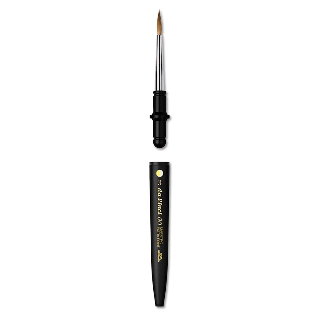 Open in modal - Da Vinci Go Maestro Travel Brush - Pointed Round, Size 3, brush removed from handle