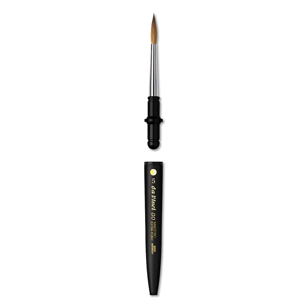 Open in modal - Da Vinci Go Maestro Travel Brush - Pointed Round, Size 5, brush removed from handle