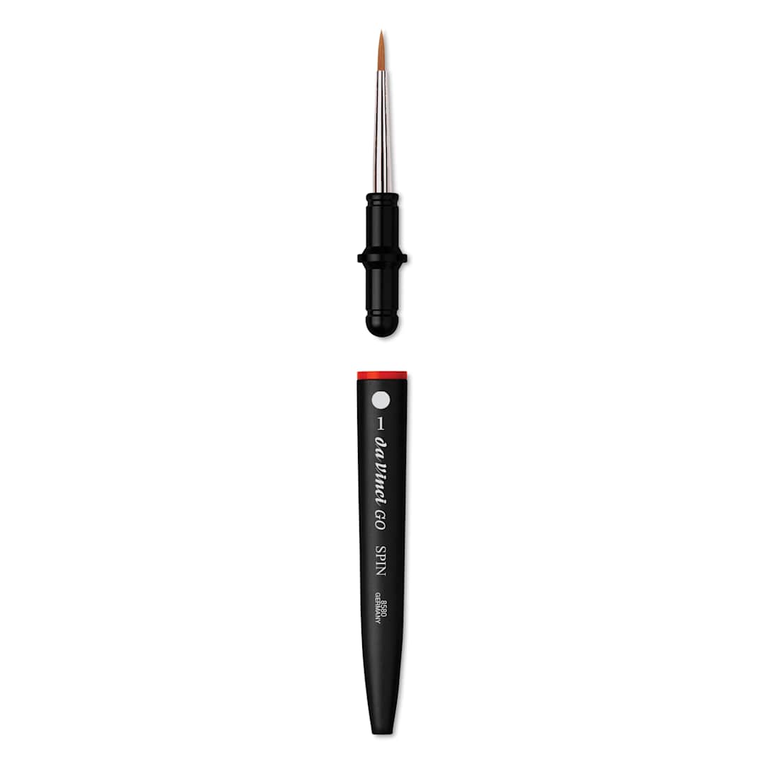 Open in modal - Da Vinci Go Spin Travel Brush - Round, Size 1, brush removed from handle