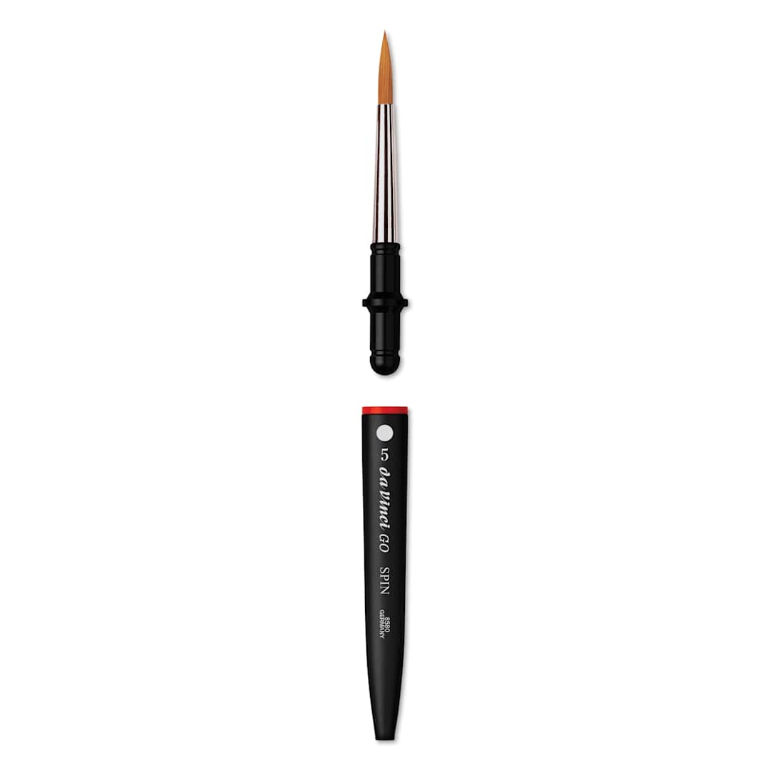 Open in modal - Da Vinci Go Spin Travel Brush - Round, Size 5, brush removed from handle