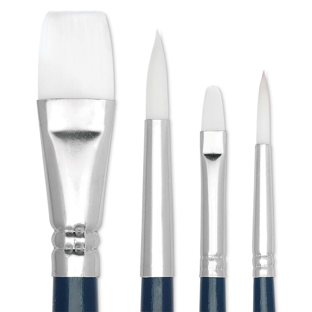 Open in modal - Prang Hobby Paint Brushes - Set of 4, close up